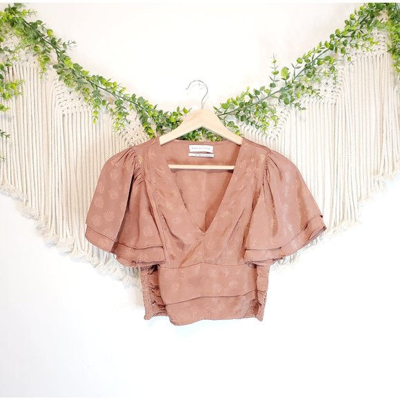 Urban Outfitters Tops - Urban Outfitters Terracotta Satin Crop Top